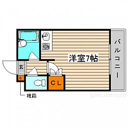 アネックス.オバラ ワンルームの間取図画像