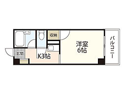 ネオ・デラサンテ 1Kの間取図画像