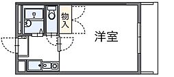 レオパレス城南田村 1Kの間取図画像