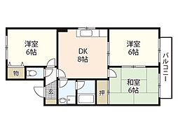 ドルフ井口台A 3DKの間取図画像