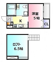 Ｚｗｅｉ 2階ワンルームの間取り