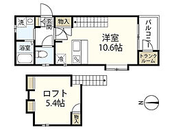 セントヒルズ横川新町 3階ワンルームの間取り