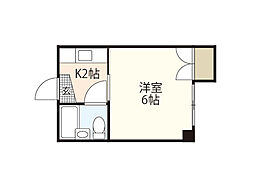 章栄ビル 1Kの間取図画像