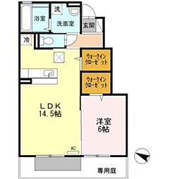 ベネフィック 1LDKの間取図画像