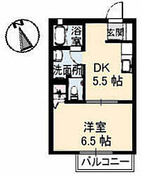プレジオ中央 1DKの間取図画像