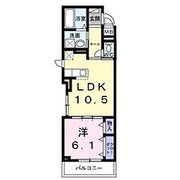 ラ・クラリテ高須 1LDKの間取図画像
