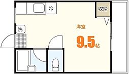 ブルックハウス ワンルームの間取図画像