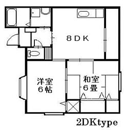 セレクション吉島 2DKの間取図画像