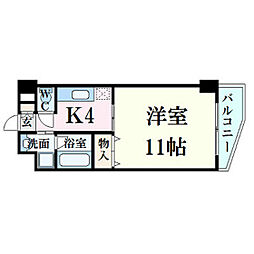 ロイヤルメゾンコウシン 1Kの間取図画像