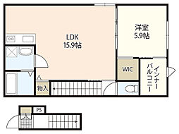 (仮称)和木4丁目アパート 1SDKの間取図画像