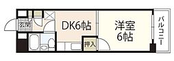 第一原本ビル 1DKの間取図画像