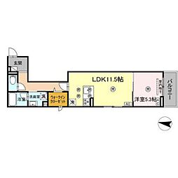Colermo江波二本松 1LDKの間取図画像