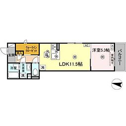 Colermo江波二本松 1LDKの間取図画像