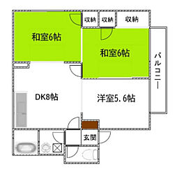 アビタシオンB 3DKの間取図画像