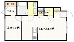 コラソン南栄 1SLDKの間取図画像