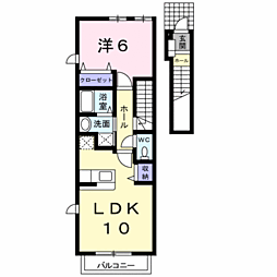 ステージ2 1LDKの間取図画像