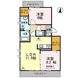 ファミール玉木 2LDKの間取図画像