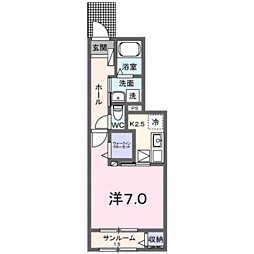 ハピネス立石 C 1Kの間取図画像