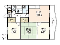 クレール井口 3LDKの間取図画像