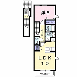 ヴィラミニョンA 1LDKの間取図画像