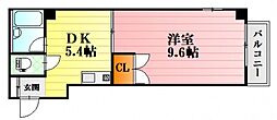 グラナティス西原 1DKの間取図画像