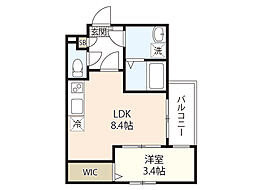 スマイルレジデンス三筋北館 1LDKの間取図画像