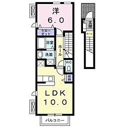 ヴィラプリムローズ 1LDKの間取図画像