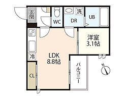 RegalestFleurir江波本町 1LDKの間取図画像