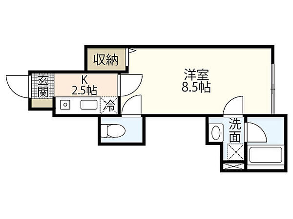 広島県広島市佐伯区藤垂園(賃貸アパート1K・2階・23.84㎡)の写真 その2