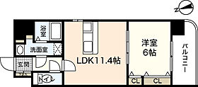 広島県広島市中区竹屋町（賃貸マンション1LDK・6階・42.70㎡） その2