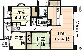 広島県広島市中区東白島町（賃貸マンション3LDK・3階・72.33㎡） その2