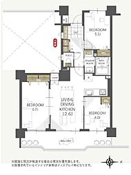 レールシティ八王子 3LDKの間取図画像
