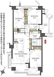 ドラゴンマンション多摩学園都市伍番館 3LDKの間取図画像
