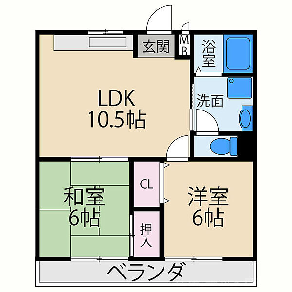 コンフェリア秦 ｜大阪府寝屋川市秦町(賃貸マンション2LDK・4階・47.00㎡)の写真 その2