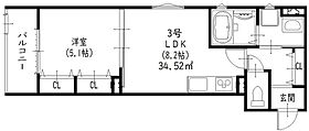 スリール明和I  ｜ 大阪府寝屋川市明和2丁目（賃貸アパート1LDK・3階・34.52㎡） その2