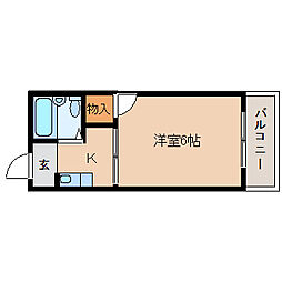 プチメゾン萱島 1Kの間取図画像