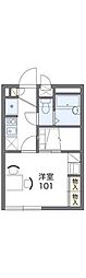 レオパレス香里園 1Kの間取図画像