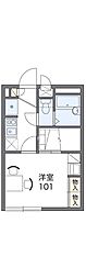 レオパレス香里園 1Kの間取図画像