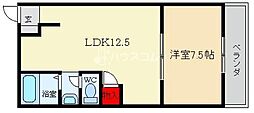 マンション花園 1LDKの間取図画像