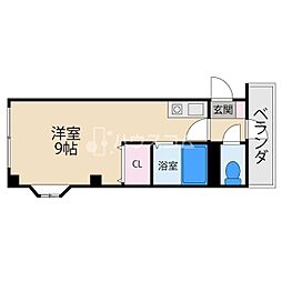 飯島ハイツ ワンルームの間取図画像