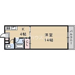 発春八坂ハイツ 1Kの間取図画像