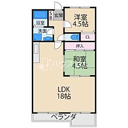 リバージュ 2LDKの間取図画像