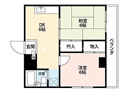 ロイヤルプラザ 2DKの間取図画像