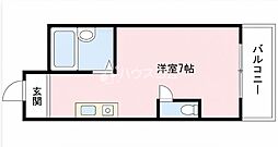 B・B・M桜園 ワンルームの間取図画像