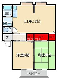 ローズハイツ 2LDKの間取図画像