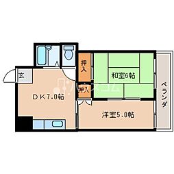 ロイヤル清水ビル 2DKの間取図画像