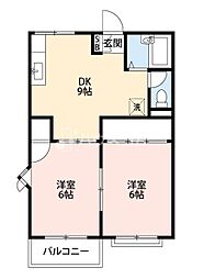 マスコットコーポ 2DKの間取図画像