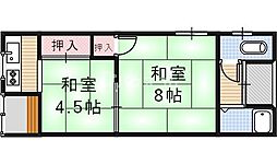 陀安文化 2Kの間取図画像