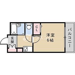 積和マンション 1Kの間取図画像