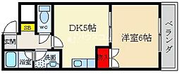 ユーベル1 1DKの間取図画像